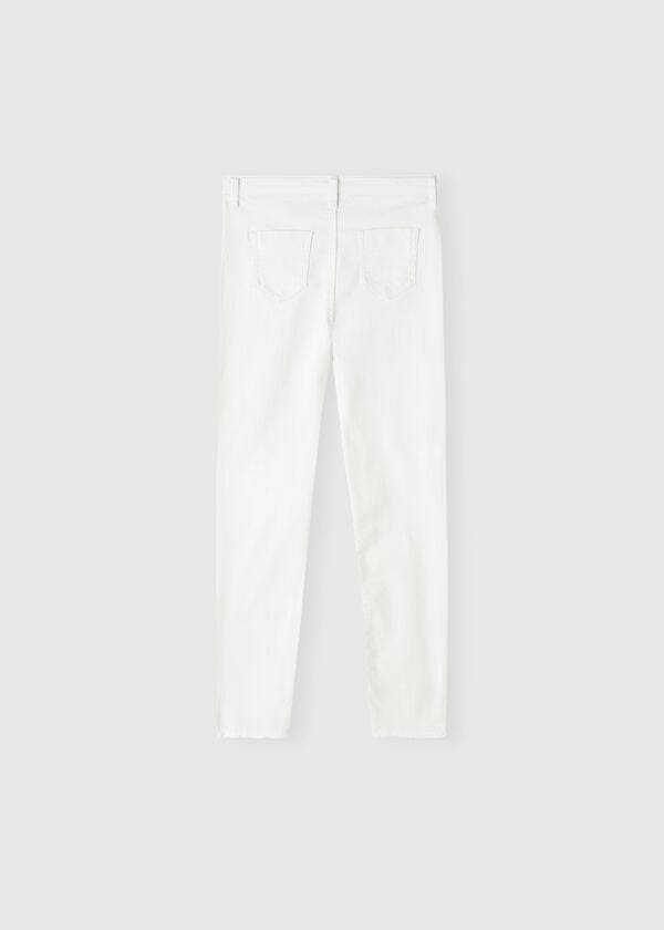 bílé dětské roztrhané strečové skinny legíny calzedonia