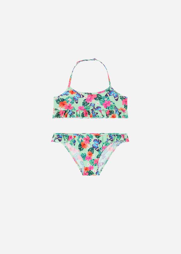dětské dvoudílné plavky calzedonia malibù zelené