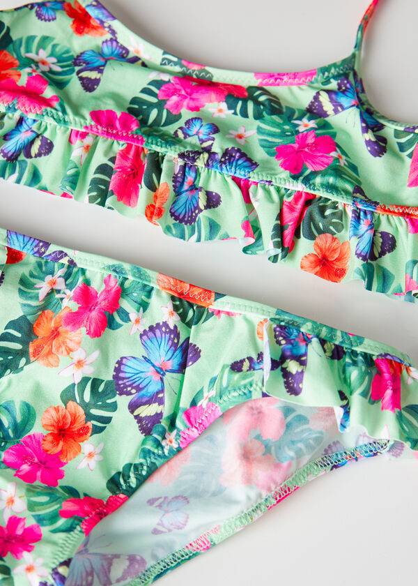 dětské dvoudílné plavky calzedonia malibù zelené