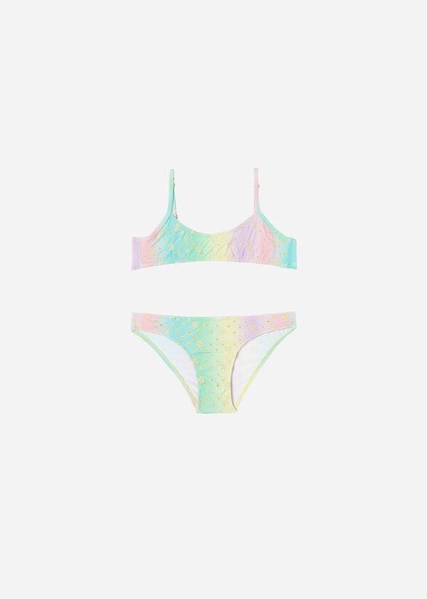 zelené dětské dvoudílné plavky calzedonia panama