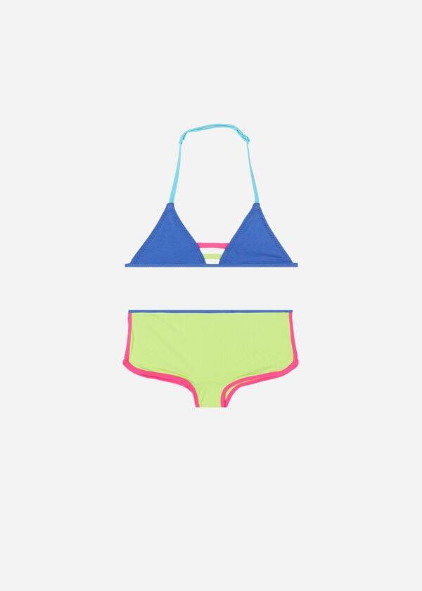 modré dvoudílné dětské eko plavky calzedonia tokyo