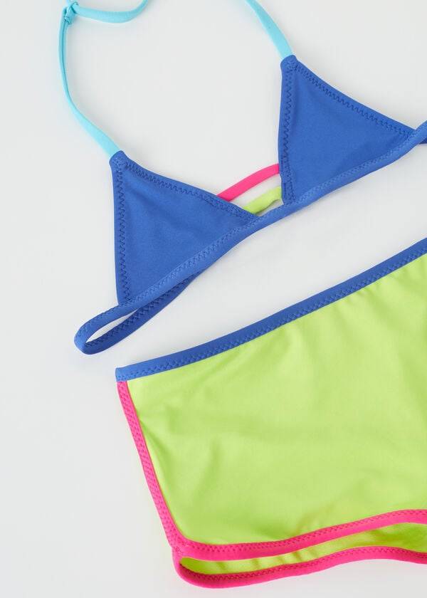 modré dvoudílné dětské eko plavky calzedonia tokyo