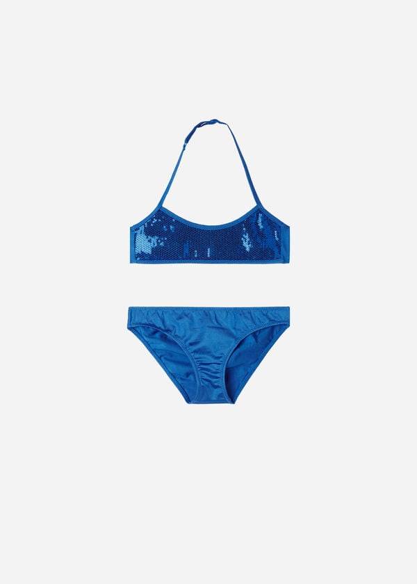 modré dětské dvoudílné plavky calzedonia cannes