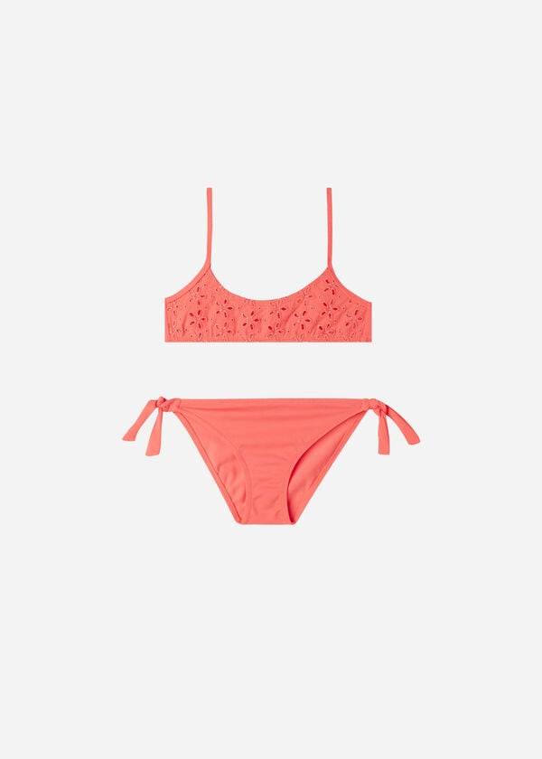 oranžové dětské dvoudílné plavky calzedonia corfù