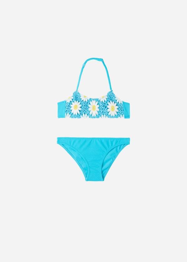 dětské dvoudílné plavky calzedonia margherita tyrkysové
