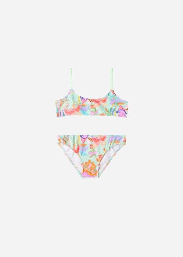 dětské dvoudílné plavky calzedonia tahiti zelené