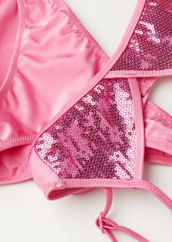 růžové dětské dvoudílné plavky calzedonia cannes v tílku