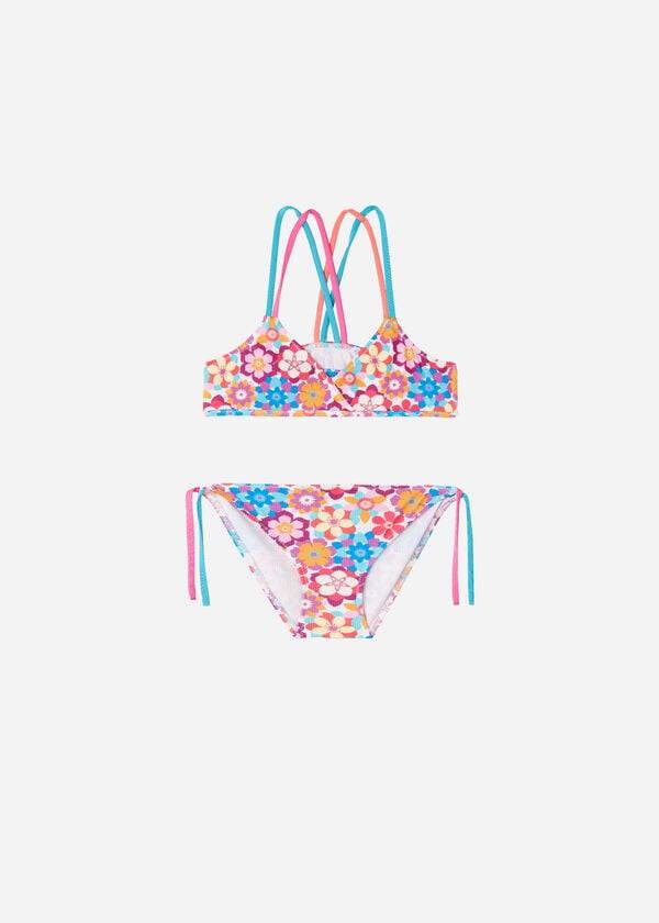 dětské dvoudílné plavky calzedonia triangle maia červené