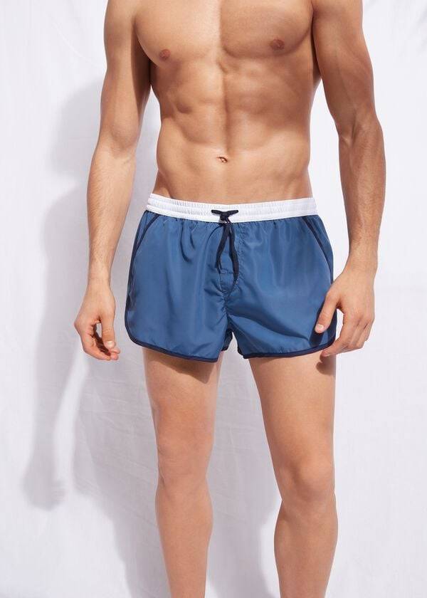 pánské plavky calzedonia venice beach modrébílé