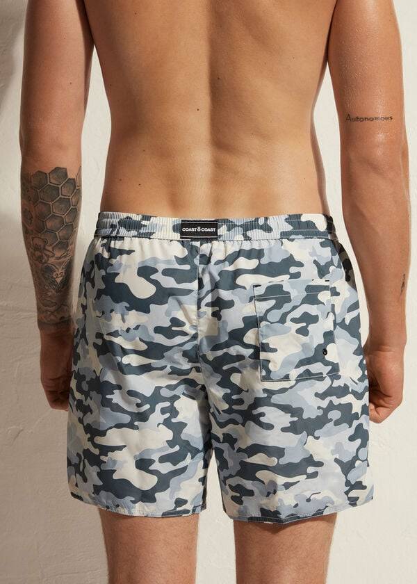 Černobílé pánské plavecké šortky calzedonia formentera