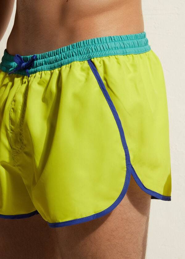 pánské plavecké šortky calzedonia venice beach eco mátově modré