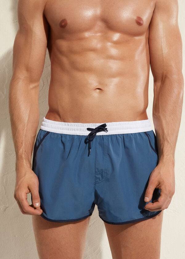 pánské ekologické plavky calzedonia venice beach modré