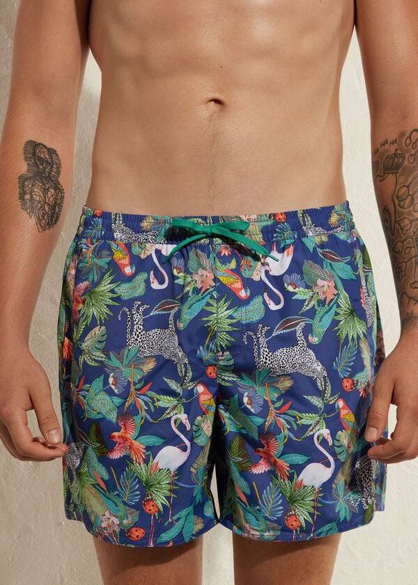 pánské plavecké šortky calzedonia formentera zelené modré