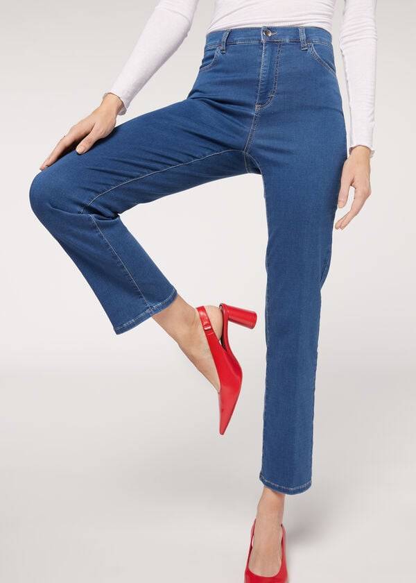 dámské džíny calzedonia eco comfort modré