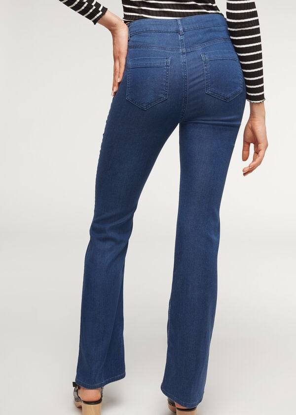 dámské tmavě modré džíny calzedonia eco light s rozšířeným výstřihem