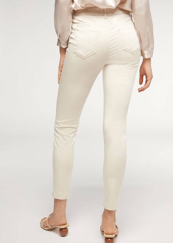 hnědébéžové dámské džíny calzedonia eco light push up denim