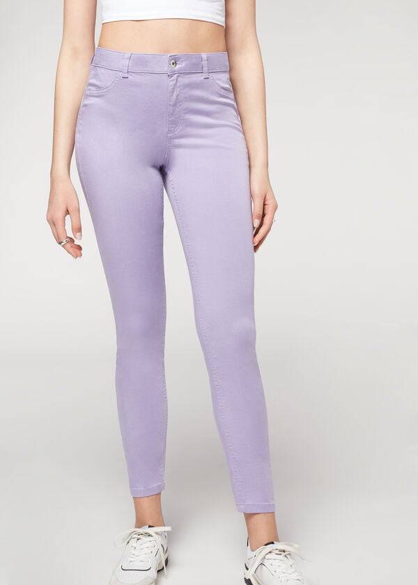 dámské džíny calzedonia eco light push up denim fialové