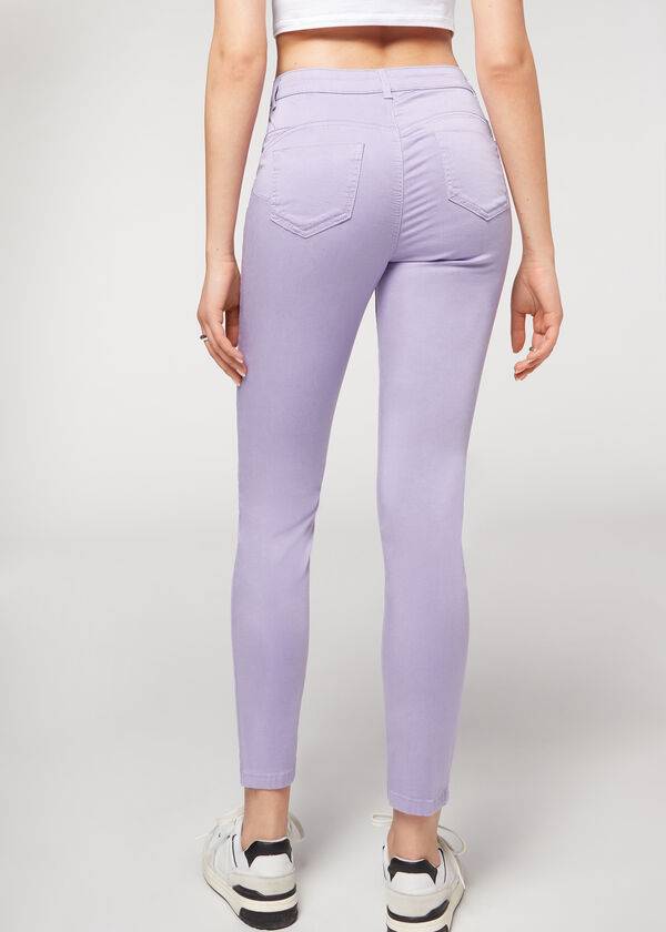 dámské džíny calzedonia eco light push up denim fialové