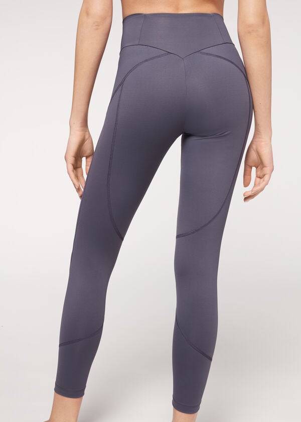 dámské legíny calzedonia performance athletic v tmavě modré barvě