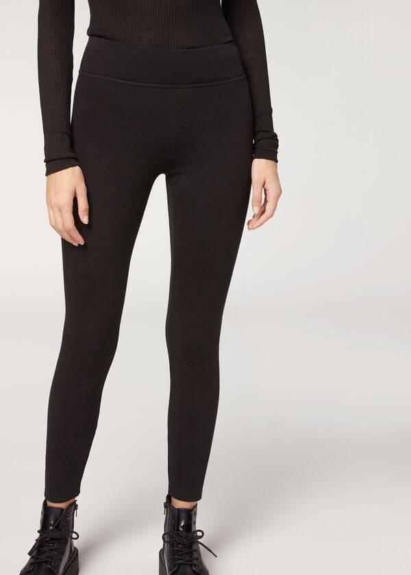 Černé dámské termo legíny calzedonia plush ultra thermal