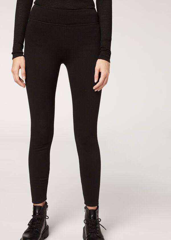 Černé dámské termo legíny calzedonia plush ultra thermal