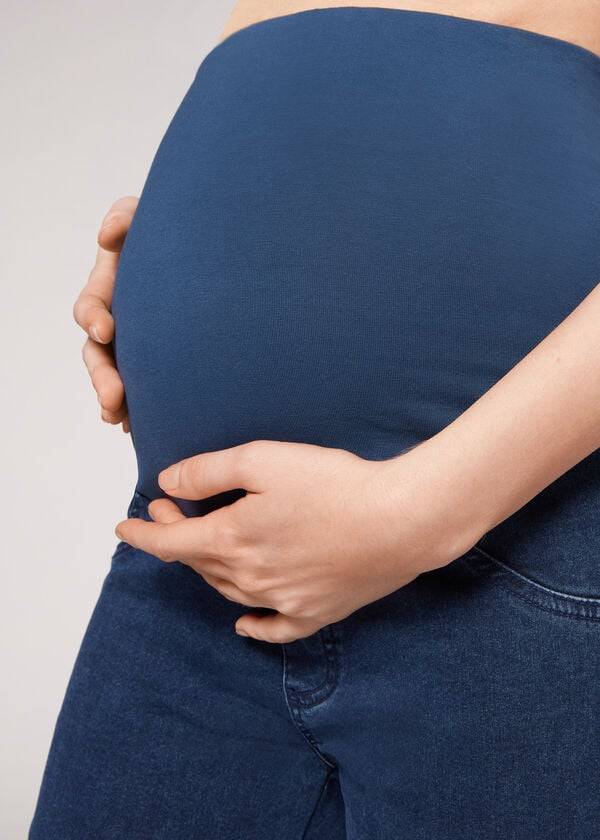 dámské legíny calzedonia maternity jean sport modré