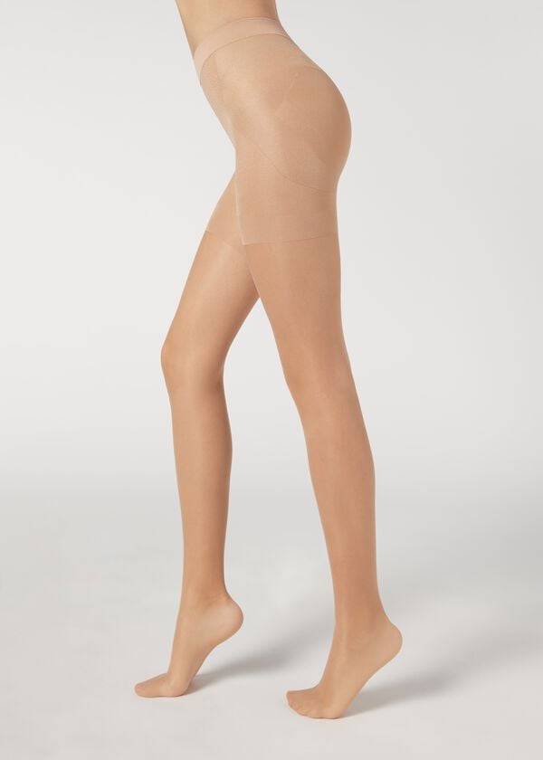 dámské stahující legíny calzedonia 15 denier total shaper sheer béžové