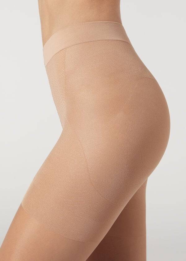 dámské stahující legíny calzedonia 15 denier total shaper sheer béžové
