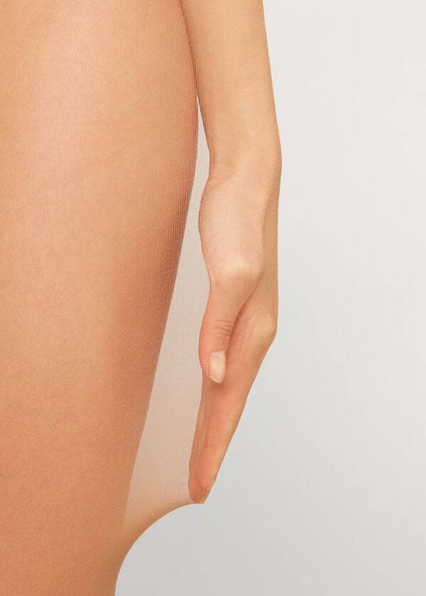 dámské khaki legíny calzedonia 20 denier essential invisible sheer