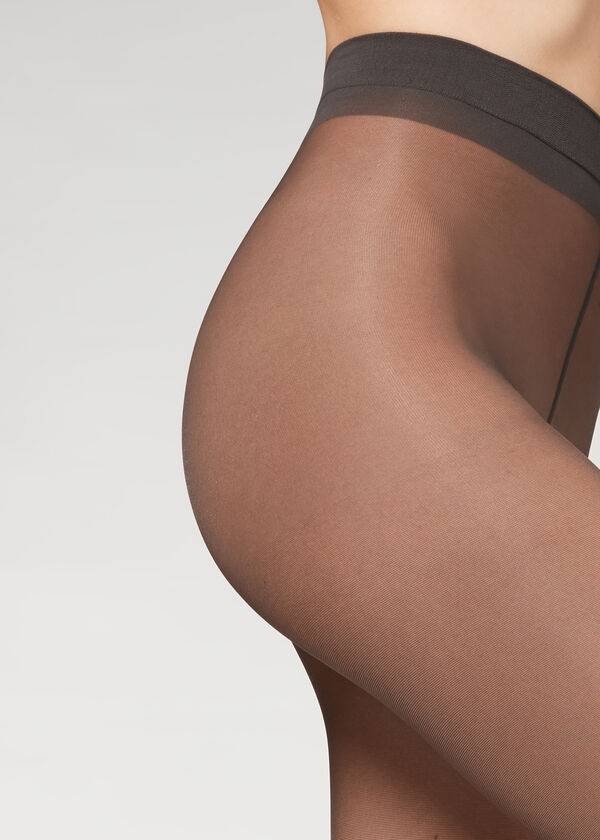 dámský tvarující top calzedonia 30 denier sheer s regulací střihu šedý