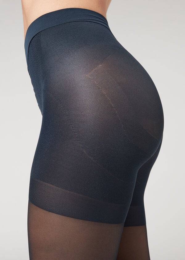 dámské stahující legíny calzedonia 30 denier total shaper modré