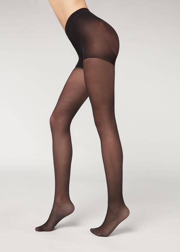 dámské sexy stahující legíny calzedonia 30 denier total shaper černé