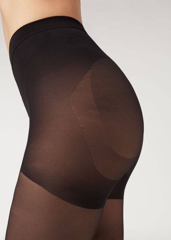 dámské sexy stahující legíny calzedonia 30 denier total shaper černé