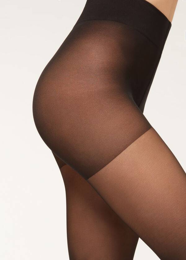 dámské průsvitné legíny calzedonia 40 denier action medium černé