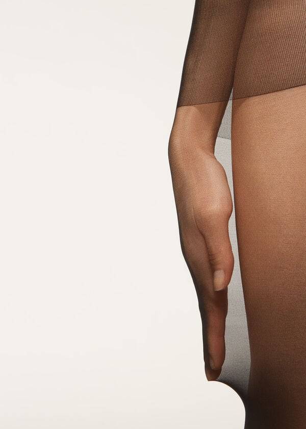 dámské průsvitné legíny calzedonia 40 denier action medium černé