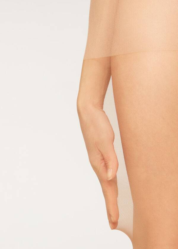 dámské průsvitné legíny calzedonia 40 denier action medium béžové barvy