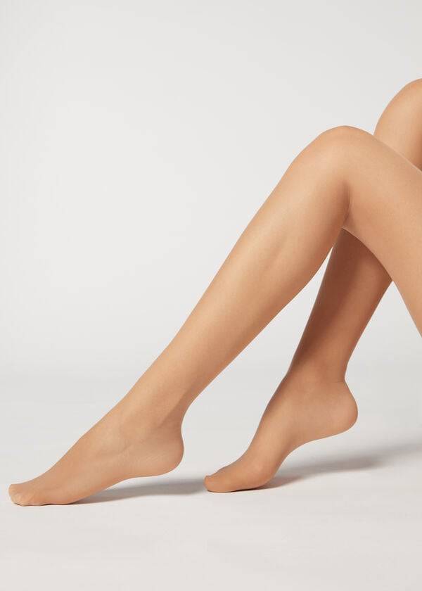 dámské průsvitné legíny calzedonia 40 denier action medium béžové barvy