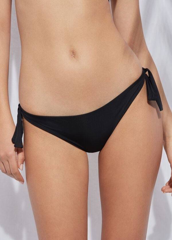 dámské ekologické bikinové kalhotky calzedonia s mašlí brazilian indonesia černé