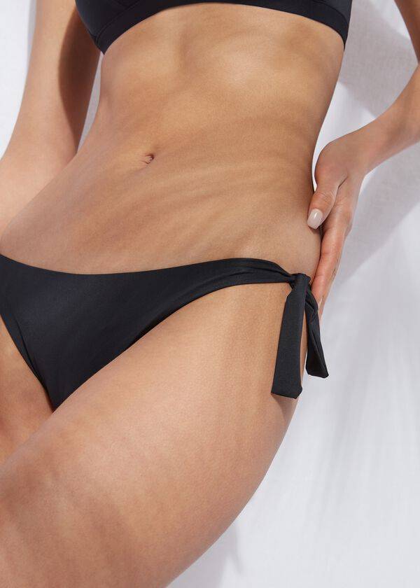 dámské ekologické bikinové kalhotky calzedonia s mašlí brazilian indonesia černé