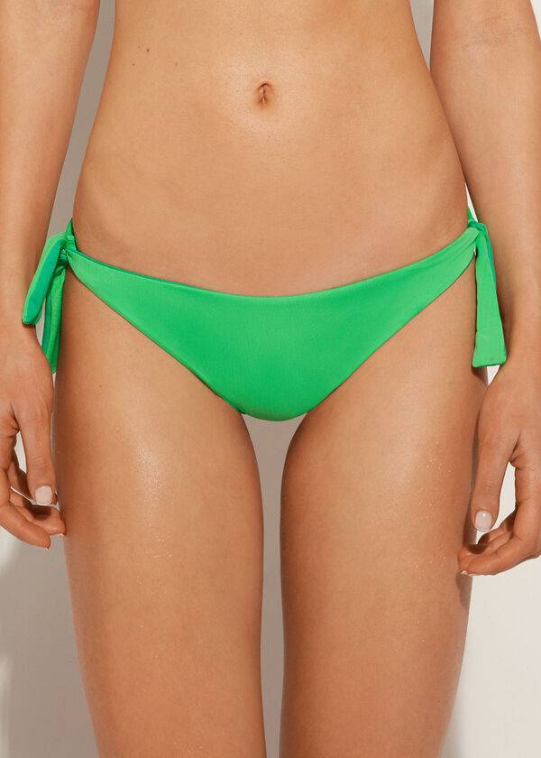 zelené dámské ekologické bikiny calzedonia s mašlí brazilský indonéský vzor