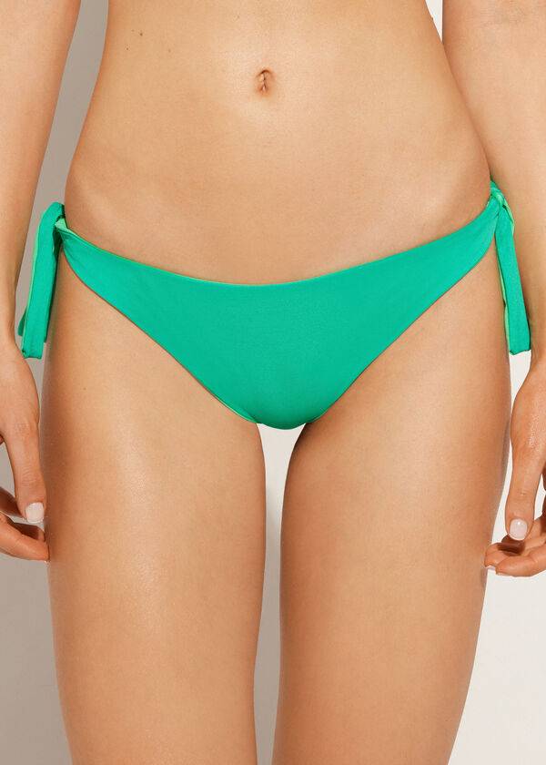 zelené dámské ekologické bikiny calzedonia s mašlí brazilský indonéský vzor