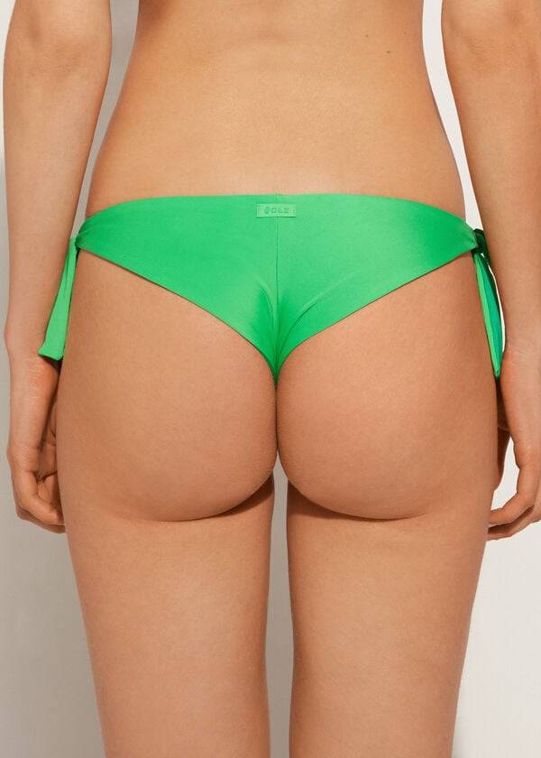 zelené dámské ekologické bikiny calzedonia s mašlí brazilský indonéský vzor