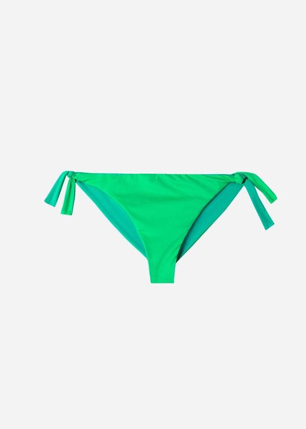zelené dámské ekologické bikiny calzedonia s mašlí brazilský indonéský vzor
