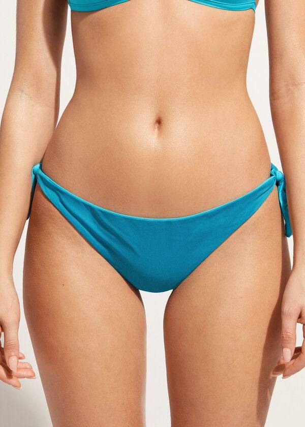 tyrkysové dámské ekologické bikiny calzedonia s mašlí brazilský indonéský vzor