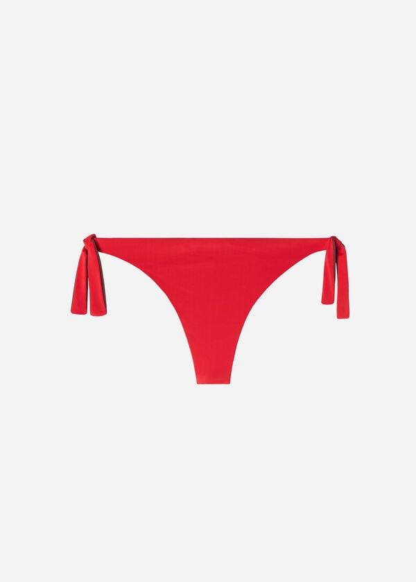 dámské ekologické bikiny calzedonia s brazilskou indonéskou mašlí v červené barvě