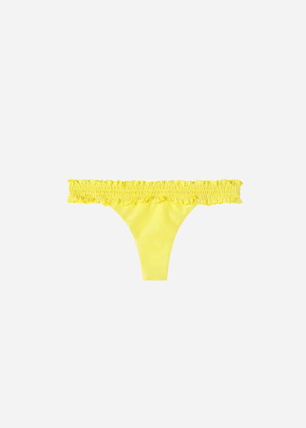 dámské spodní díl bikin calzedonia brazilian formentera žluté barvy