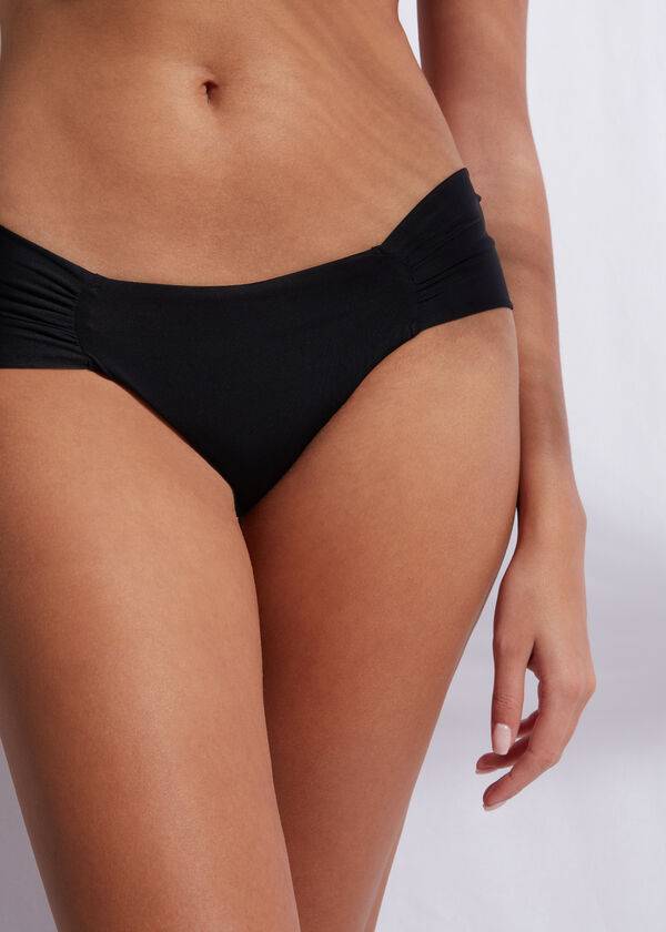 dámské ekologické spodní díly bikin calzedonia brazilian indonesia v černé barvě