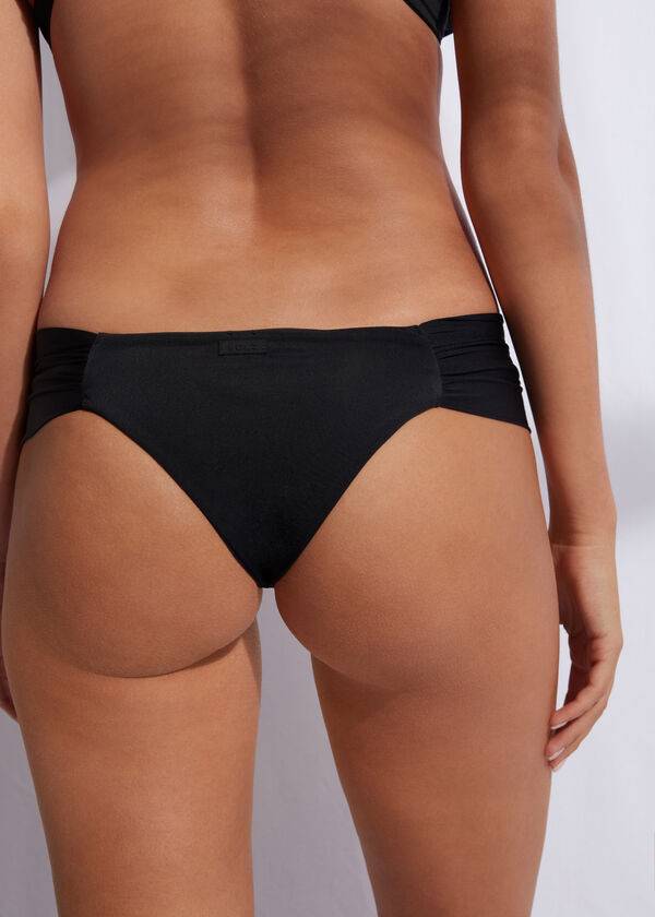 dámské ekologické spodní díly bikin calzedonia brazilian indonesia v černé barvě