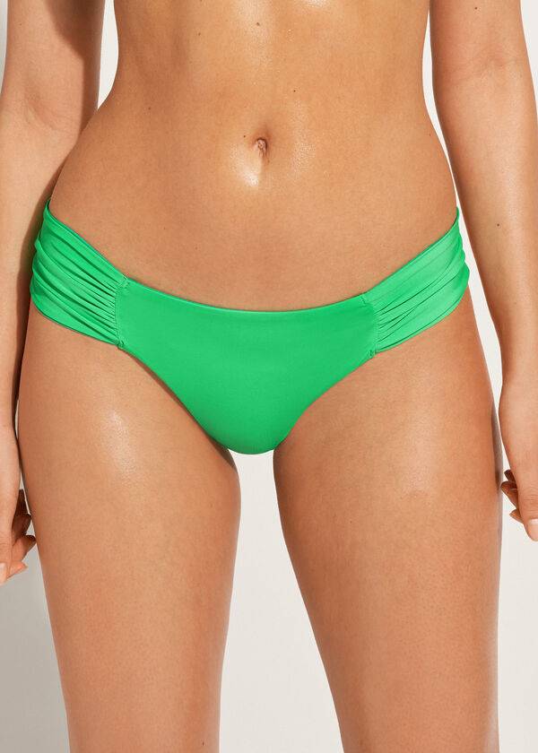 dámské ekologické bikinové kalhotky calzedonia brazilian indonesia zelené barvy