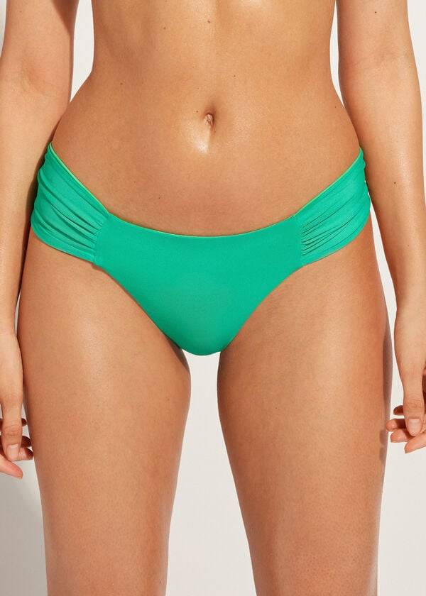 dámské ekologické bikinové kalhotky calzedonia brazilian indonesia zelené barvy